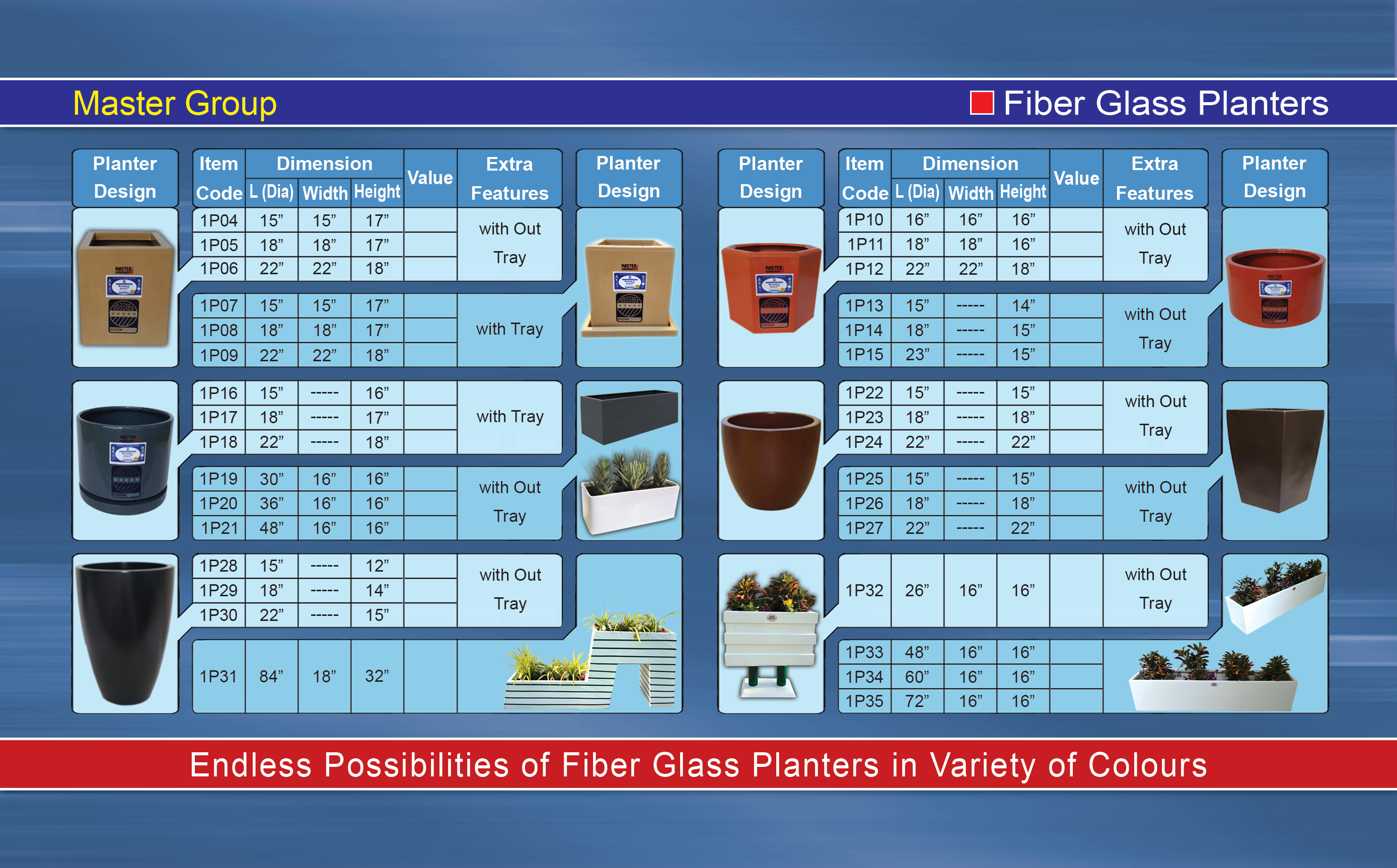 Fiber Glass Planters